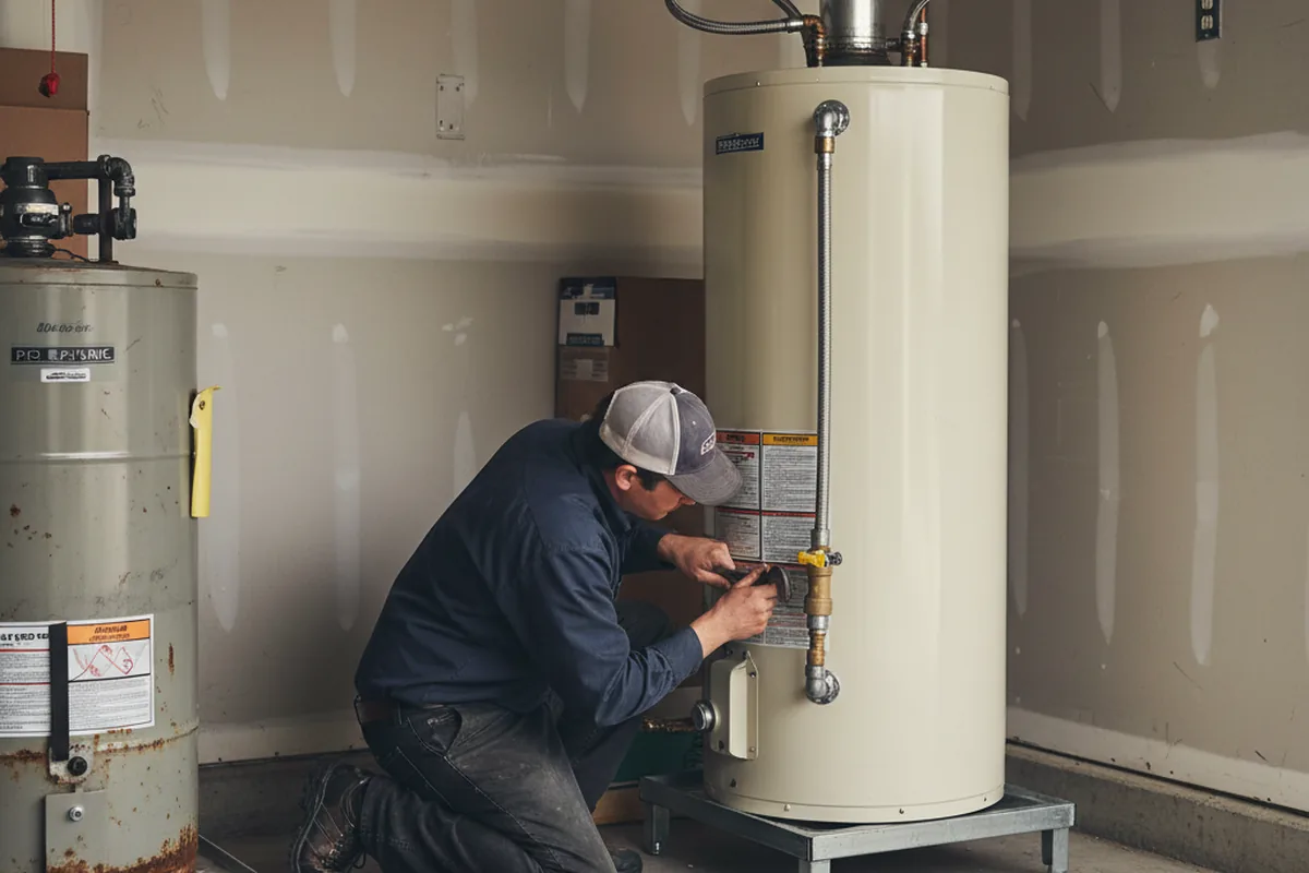Water heater and shutoff valve replacement in Marthasville
